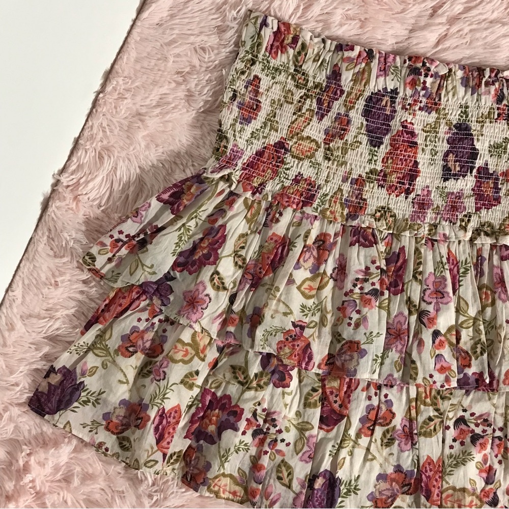 House of Harlow tiered floral smoked waist skirt